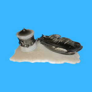 Elegant Set – Tray, Leaf Holder & Candy/Jewelry Jar