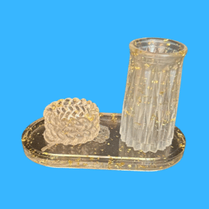 Decorative Set – Rose Tray, Vase & Small Holder